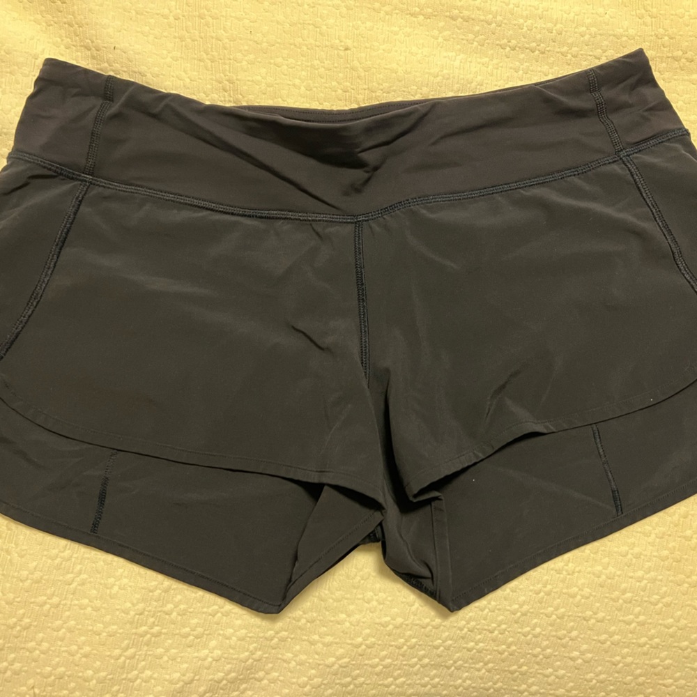 Dark Blue Lululemon Running Shorts (Size 8)